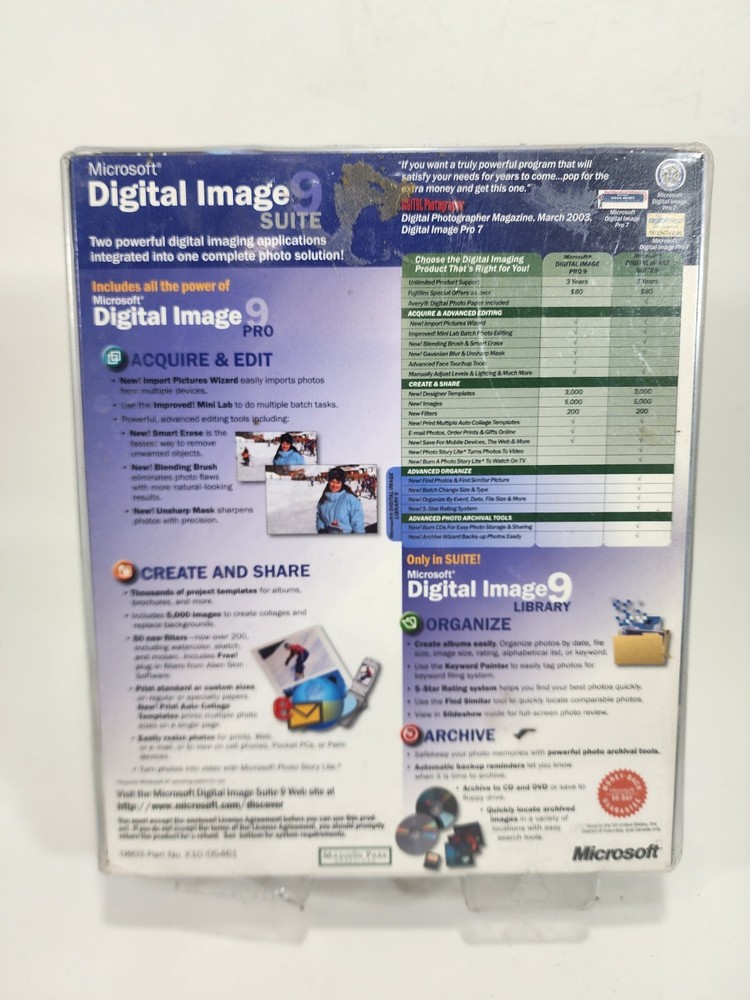 Microsoft Digital Image Pro 9 Suite for Windows XP, 2000, ME, 98 ~ SEALED