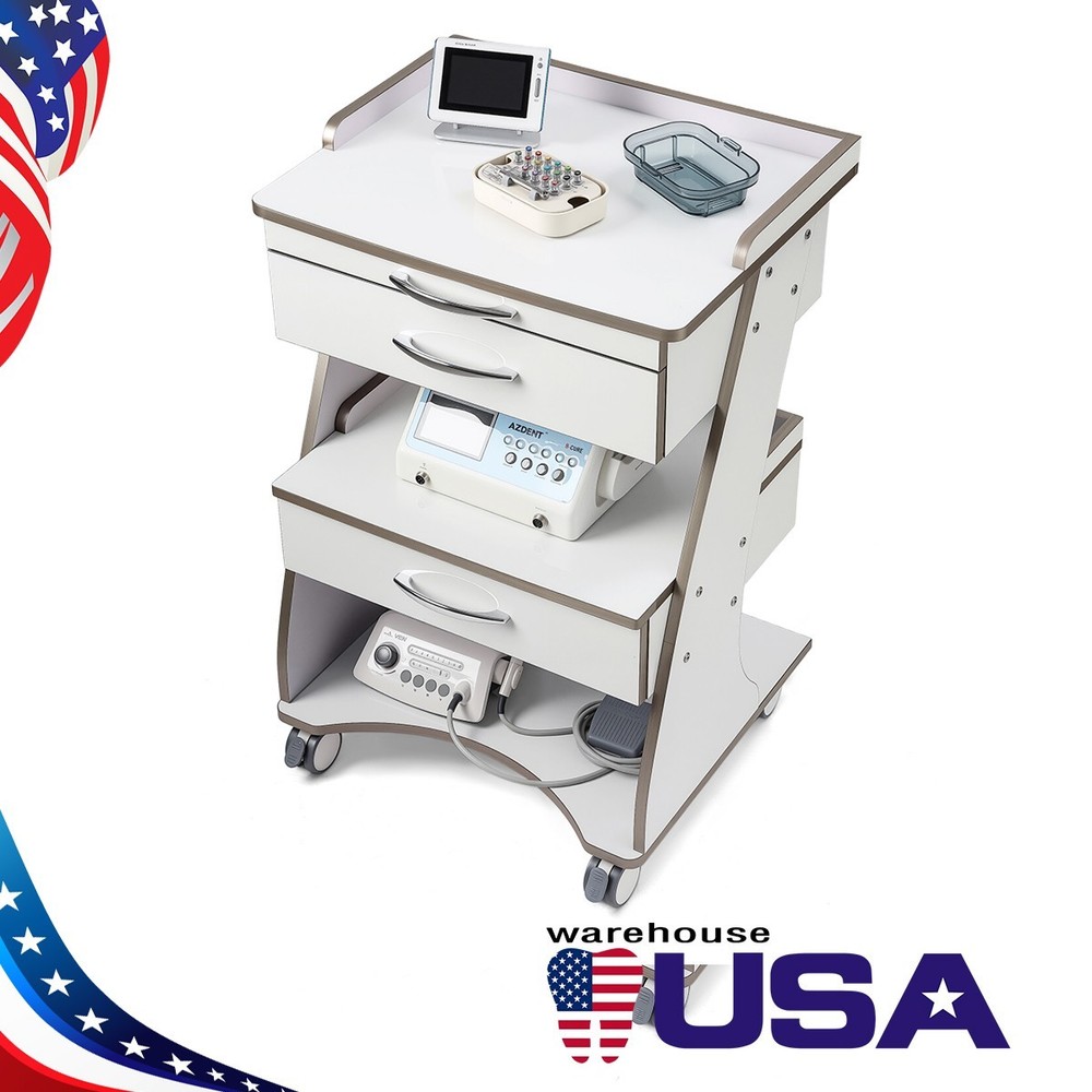Dental Storage Cabinet Double-Drawer 3 Layer-Tier Cart Tools Socket High-Gloss