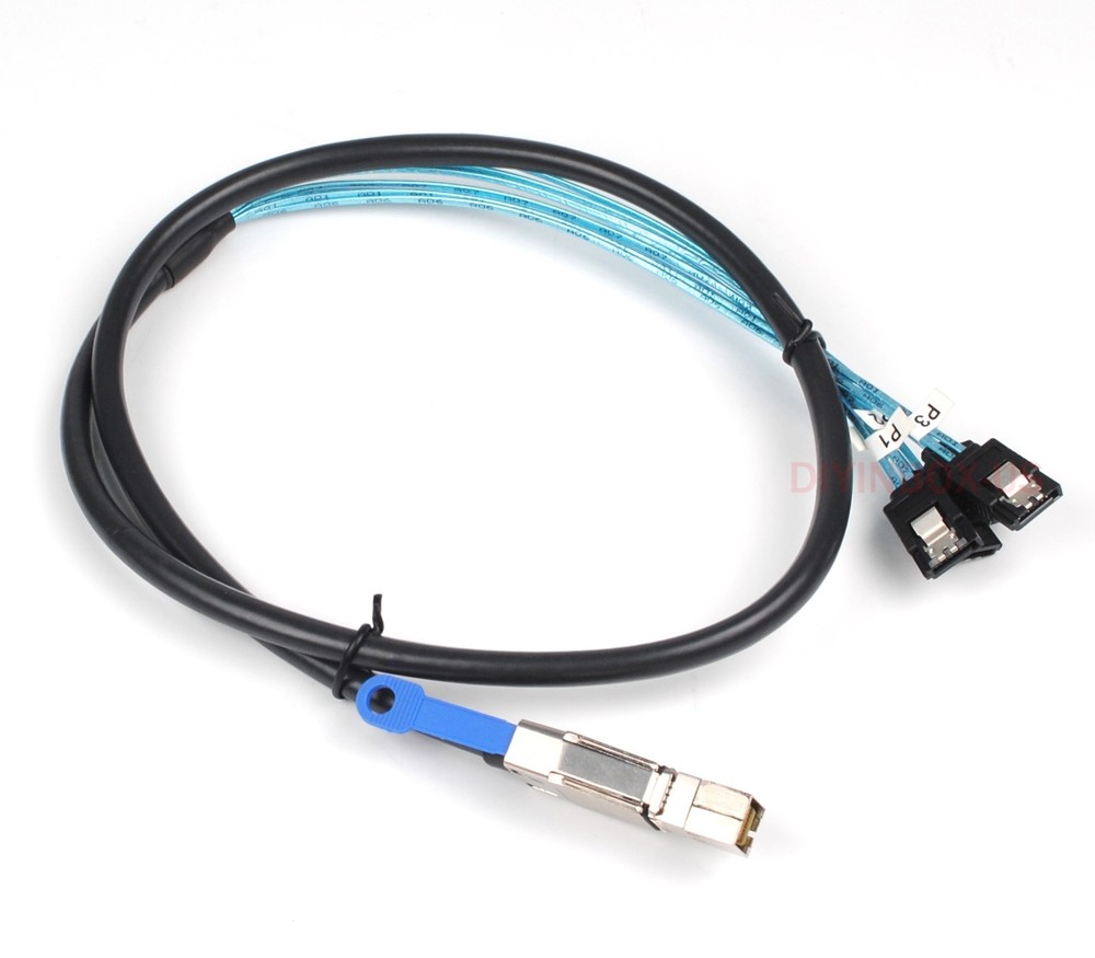 X2 Mini SFF 8644 to 4X SATA Multi-Lane Forward Breakout Splitter Data Cable 1M