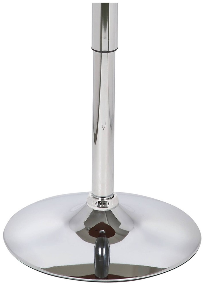 Bentley Modern Chrome Round Pub Table 23 1/2" Wide Silver Walnut Wood Adjustable