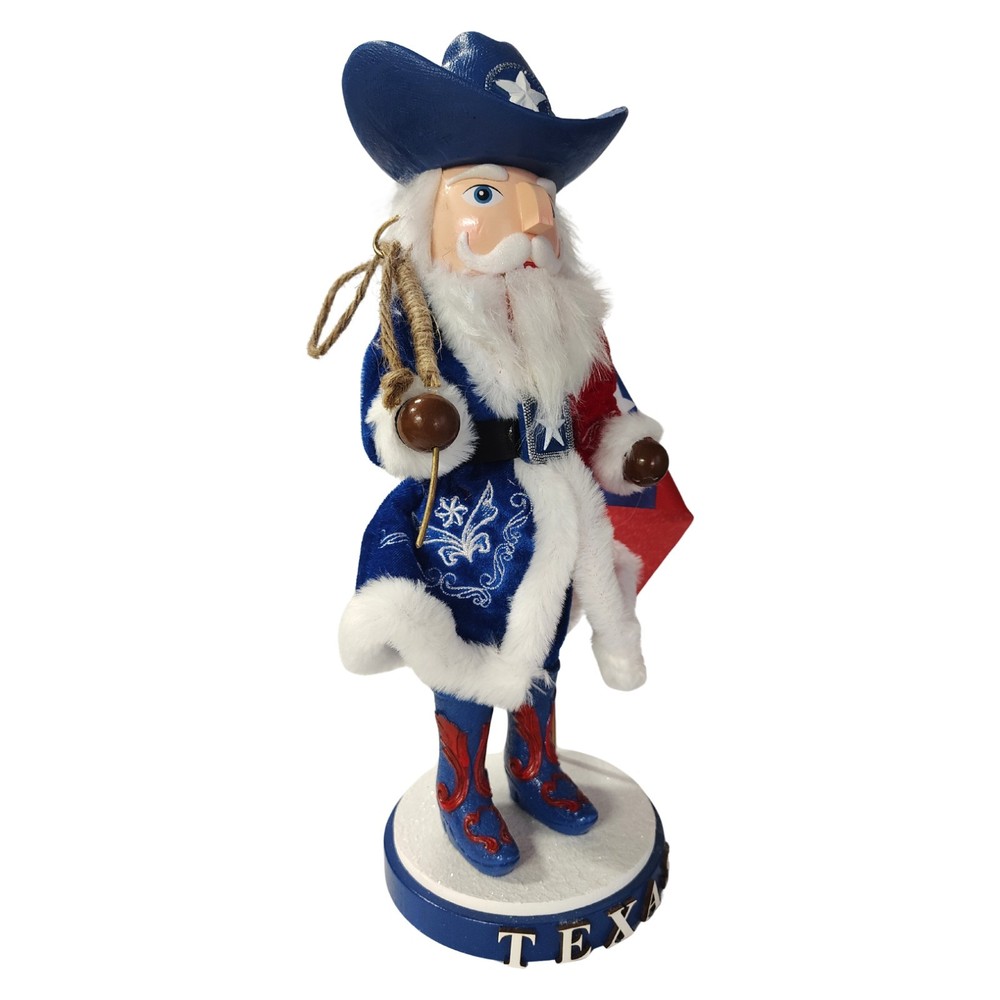 Texas Lonestar Santa Nutcracker 15 Inch
