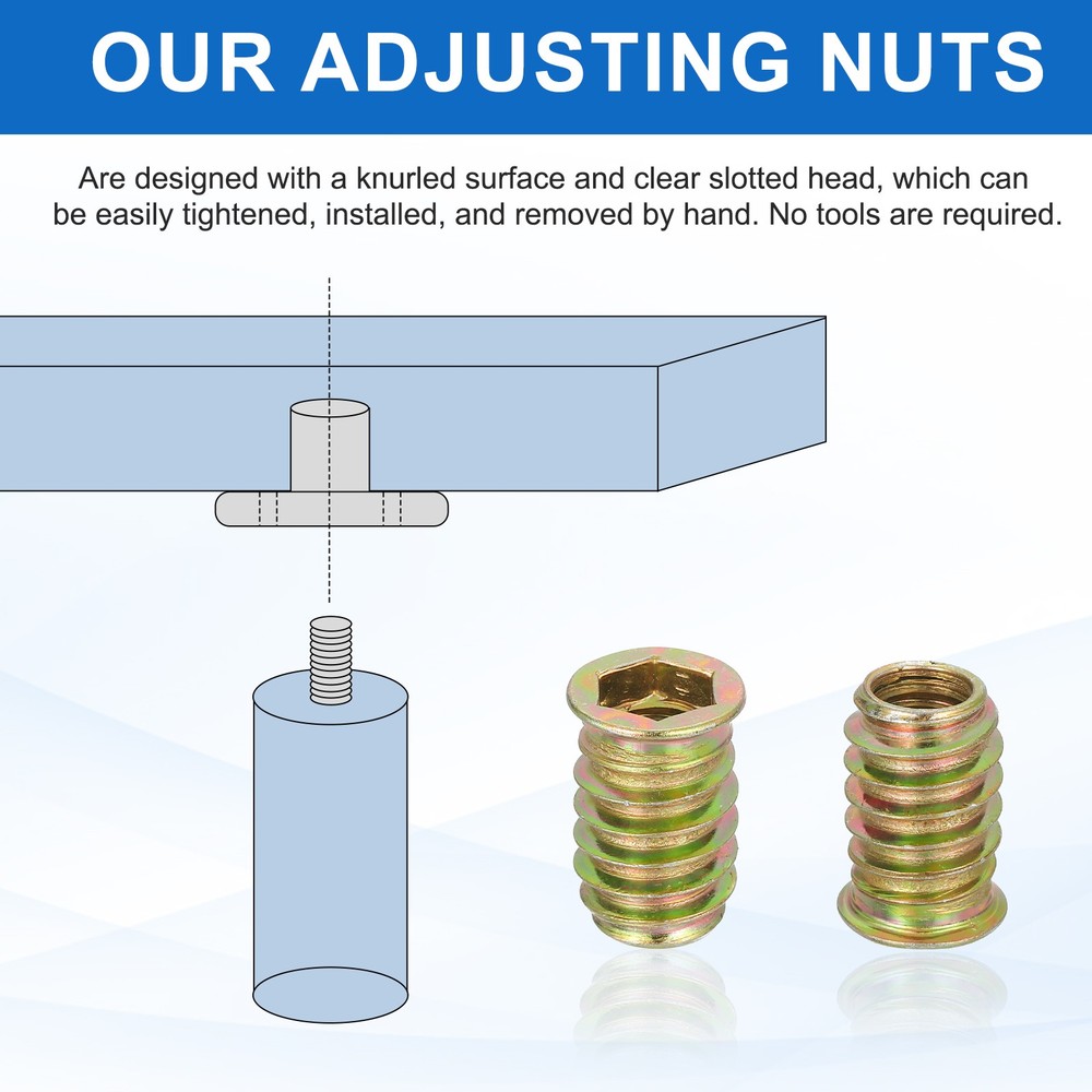 18Pcs Threaded Inserts Nuts, M10x25mm Hex Socket Drive Nut Inserts for Wood