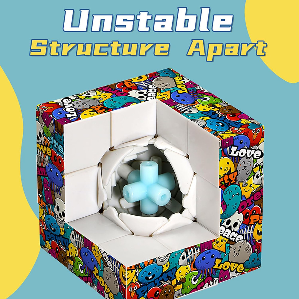 Graffiti 3X3 Speed Cube, UV Printing Cube Magic Cube Educational Puzzles Toys fo