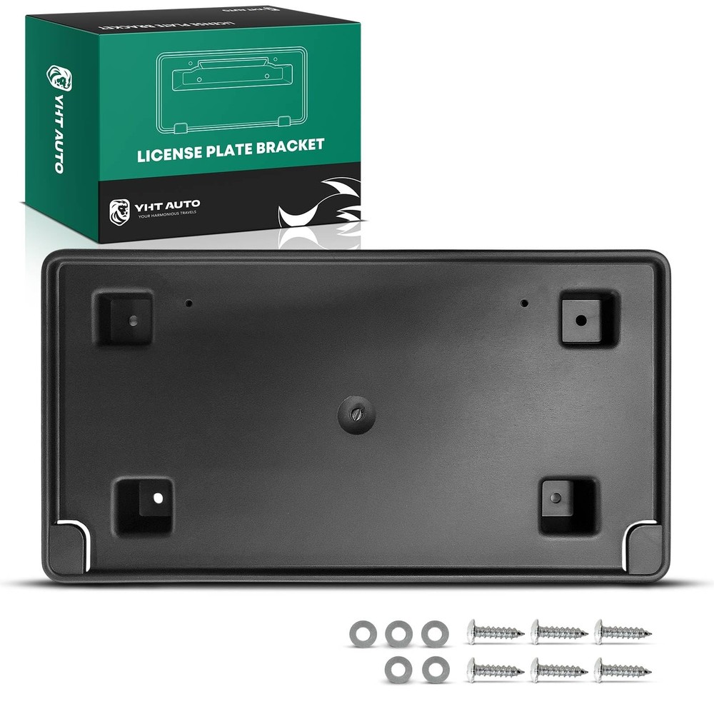 Front License Plate Bracket with Screws Durango 2018-2020 Black No Drill