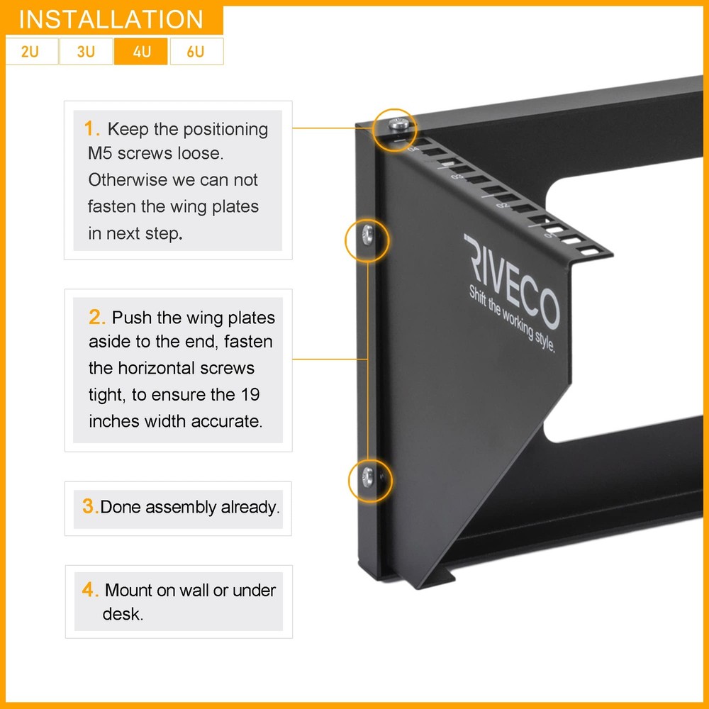 4U Wall Mount Rack for Network. Reinforced Heavy Load 66-99 LBS Small Server ...