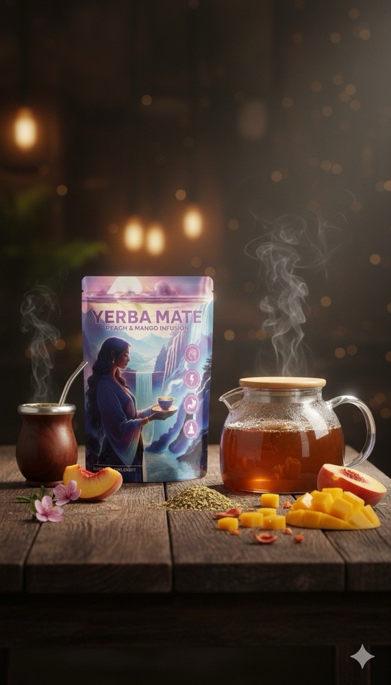 Yerba Mate Drink Mix 2PACK Bundle – Strawberry Matcha + Peach & Mango Infusion