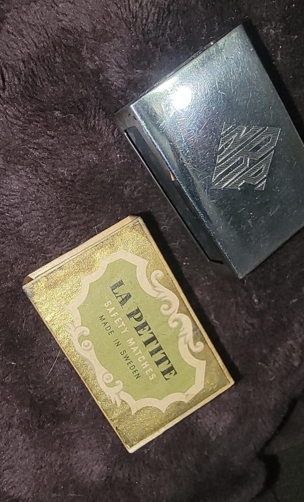 Antique Solid Sterling Silver 925 Matchbox Holder Monogrammed Engraved Swank