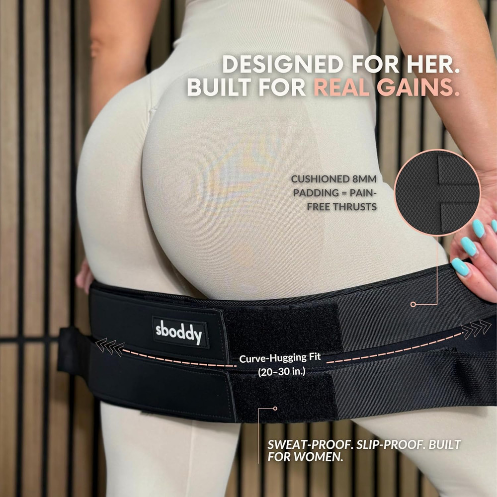 Hip Thrust Belt for Dumbbells Heavy Kettlebells Plates & MAX LBS Hip Thrust