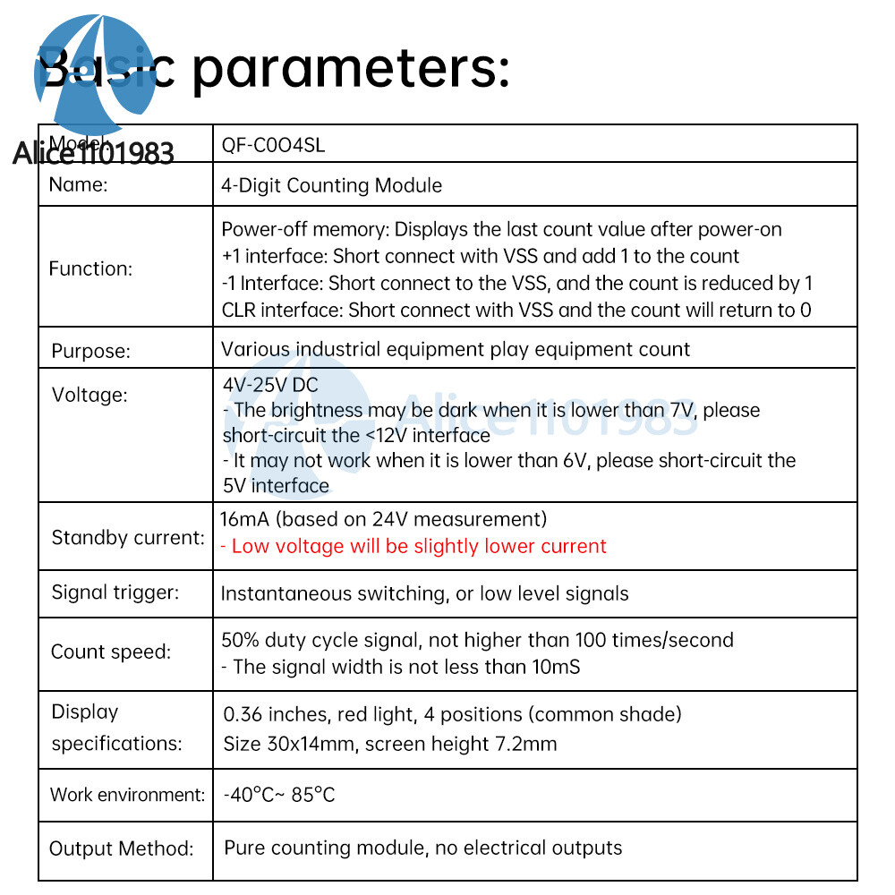 DC4-40V 0-9999 Electronic Digital Counter Module With Power Cut Memory Function