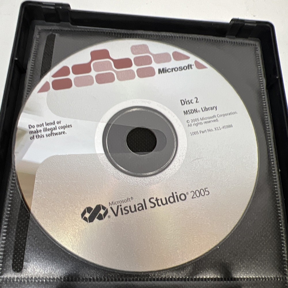 Retail Microsoft Visual Studio 2005 Standard Edition Academic 5 Disc Set W/ Key