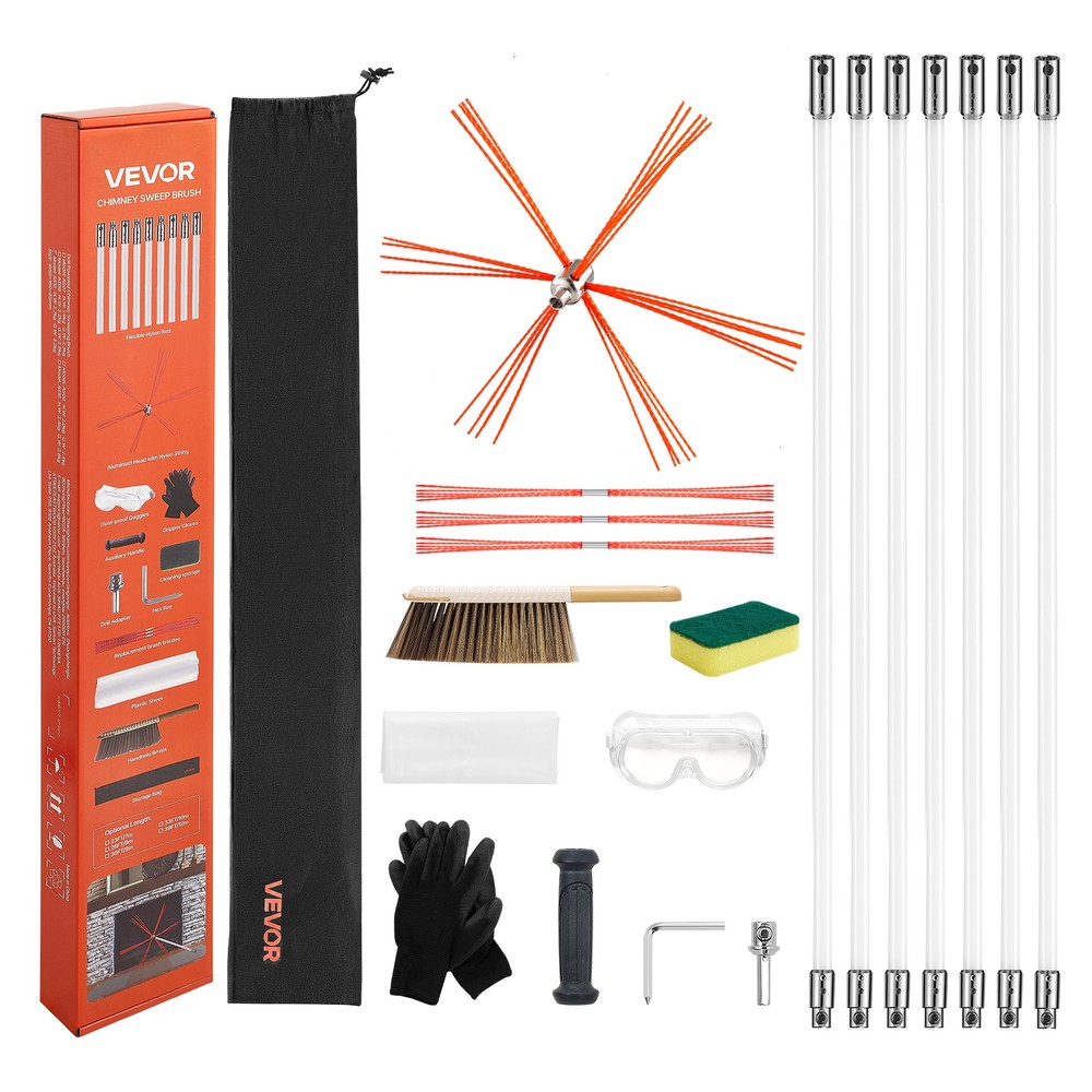 VEVOR Chimney Sweep Kit Chimney Brush for Square Arch Rectangle Chimneys