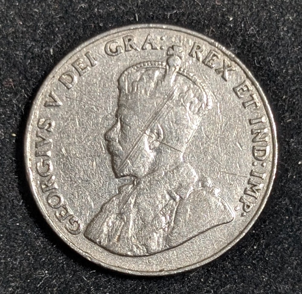 1933 Canada 5 Cents Circulated KM# 29