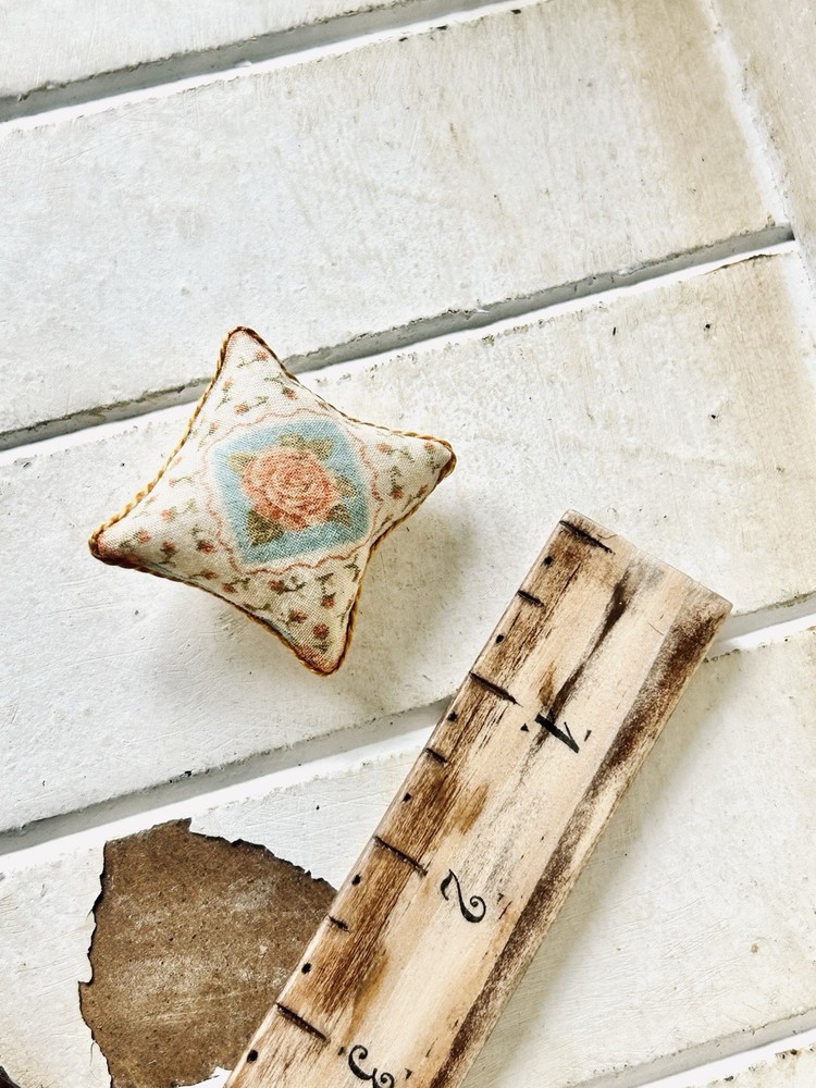 Miniature 1:12 Scale Handcrafted Pillow / Victorian Replica Needlepoint
