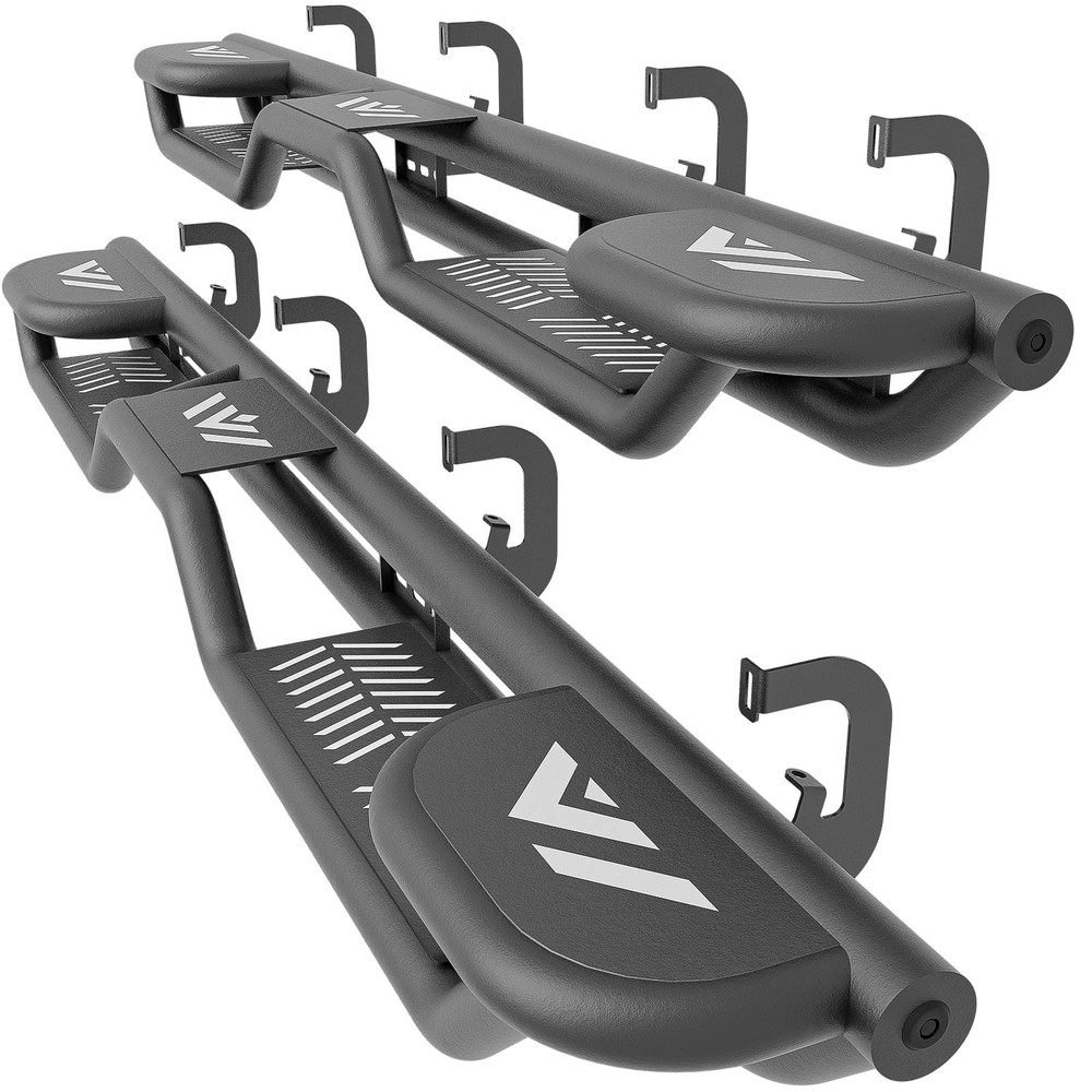 Three Raised Steps Crew Cab Running Boards Compatible for 2007-2018 Chevy