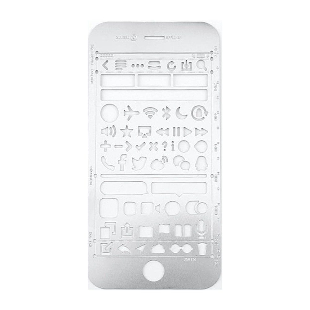 Stainless Steel Stencil Ruler, Multi-Function Hollow Drawing Template for Art...