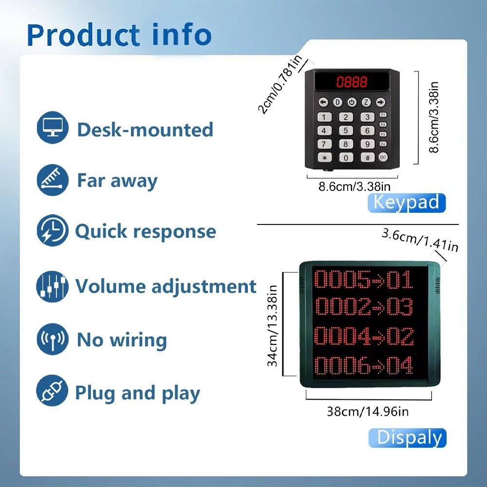 Take A Number Machine Wireless Queue Call Management System Large Screen 3 pad 1