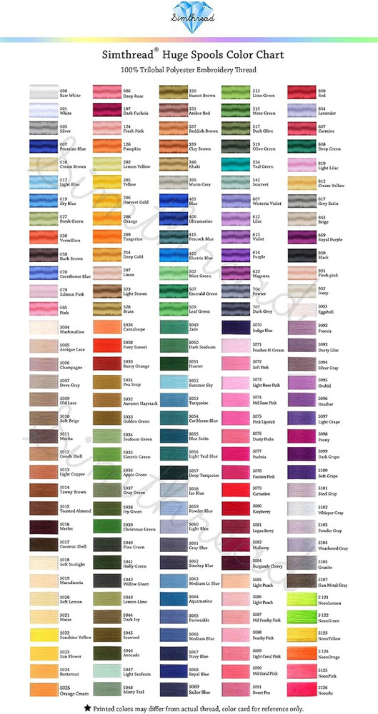 5500Yds Embroidery Thread, 5000M High-Yardage 40WT 100% Polyester Thread – 170+