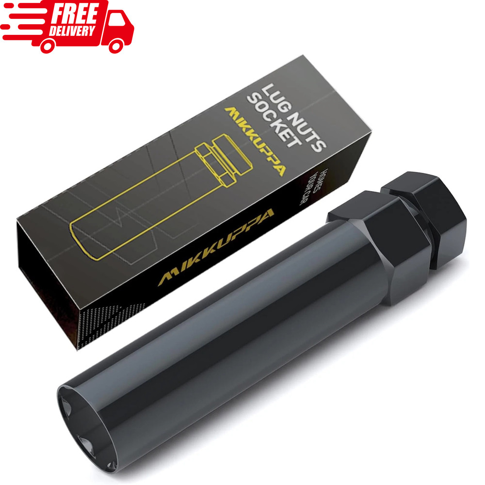 6-Point Spline Lug Nut Socket Key Tool - 17mm Hex Black