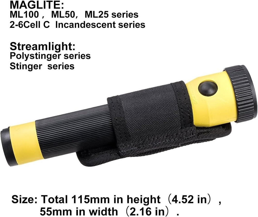 Nylon Flashlight Carry Case with Snap Closure for Easy Access & Protection