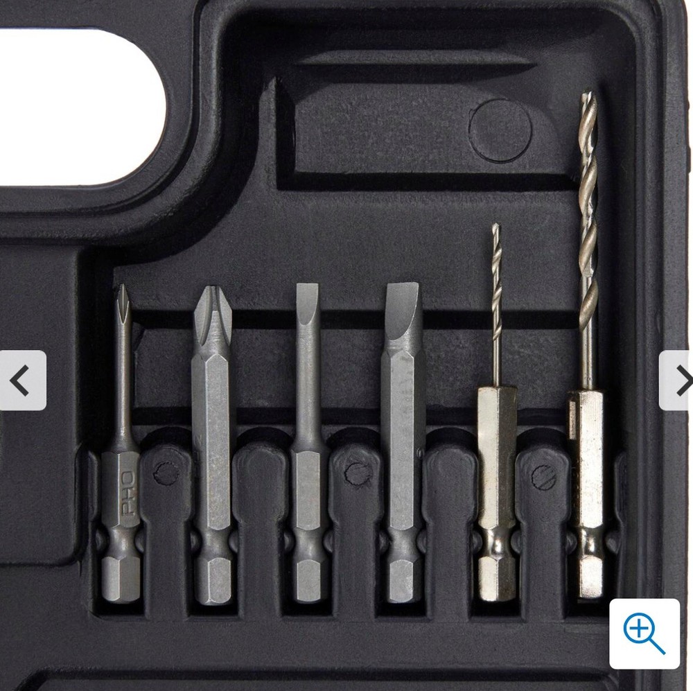 Improvements Cordless Drill with 44-piece Accessory Set & Storage Case -black
