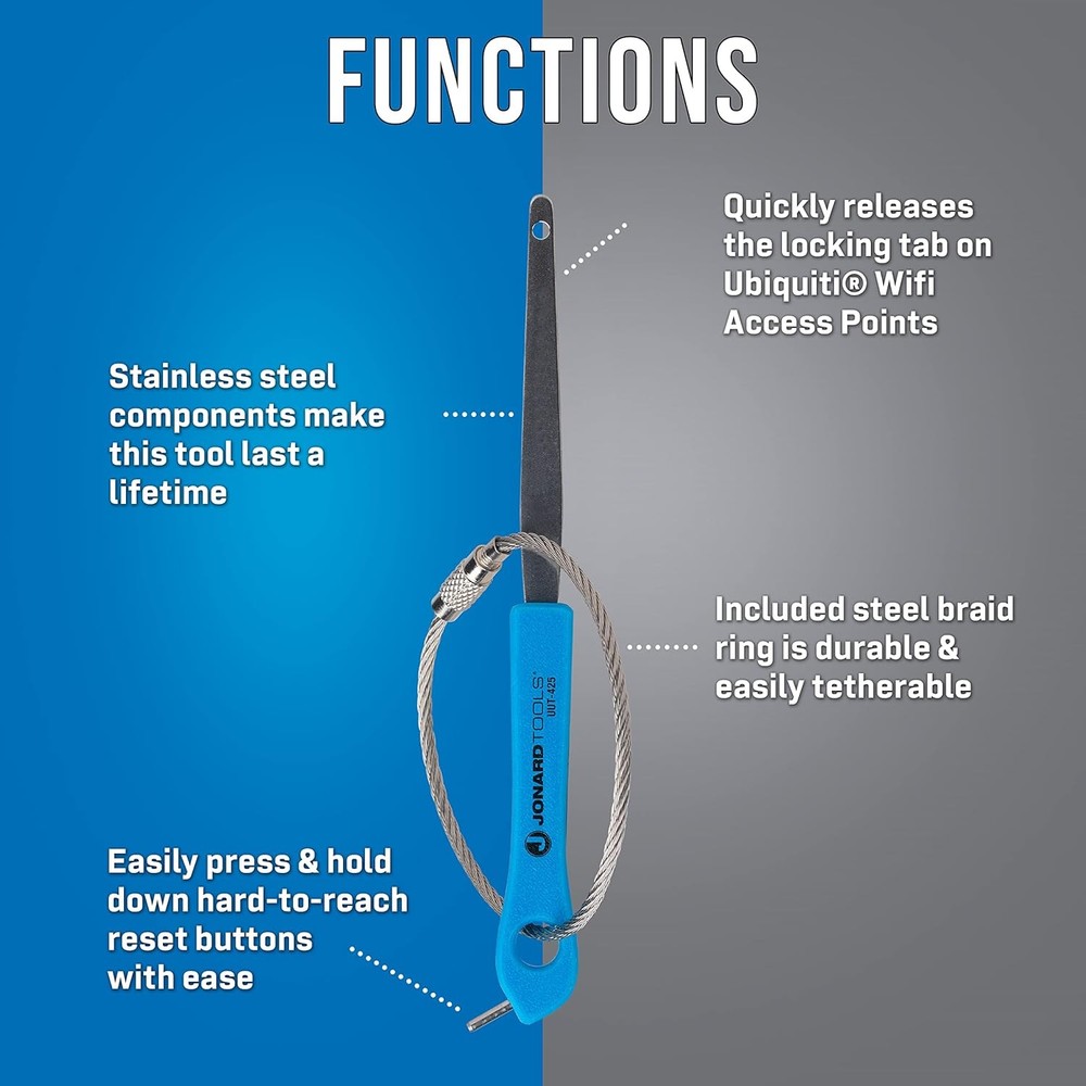 Jonard Tools UUT-425 Ubiquiti WiFi Access Point Base Unlock & Reset Tool Blue