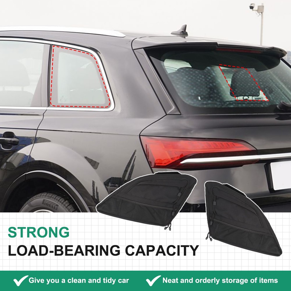 2PCS Black Tailgate Window Package Bag For Audi Q7 2016+