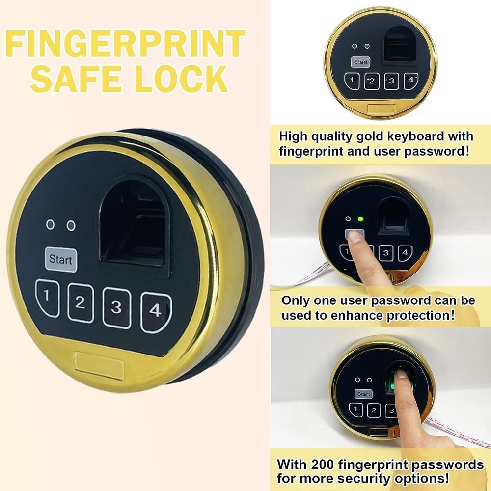 NEW Fingerprint Gun Safe Replacement Lock Electronic Left Hand Swing Bolt 2 Keys