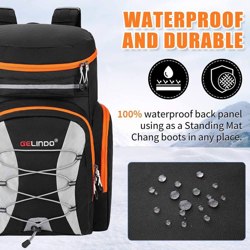 Gelindo 55L Ski Boot Bag Backpack: Large Ski Snow Backpack Multi Compartments...