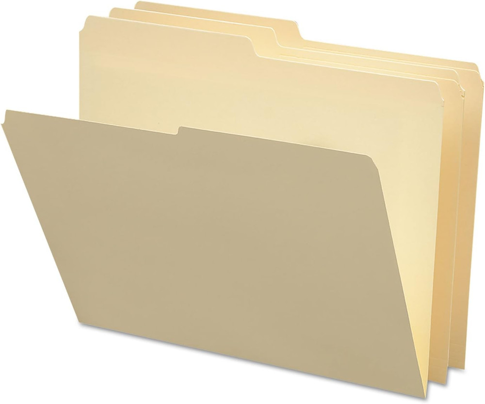 SuperTab File Folder, Oversized 1/2-Cut Tab, Letter Size, Manila File Folders, 1