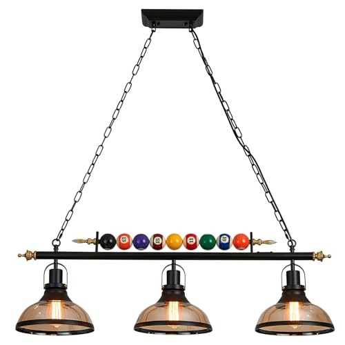 7'-8' Hanging Pool Table Light Billiard Pendant Light Adjustable Light, Retro