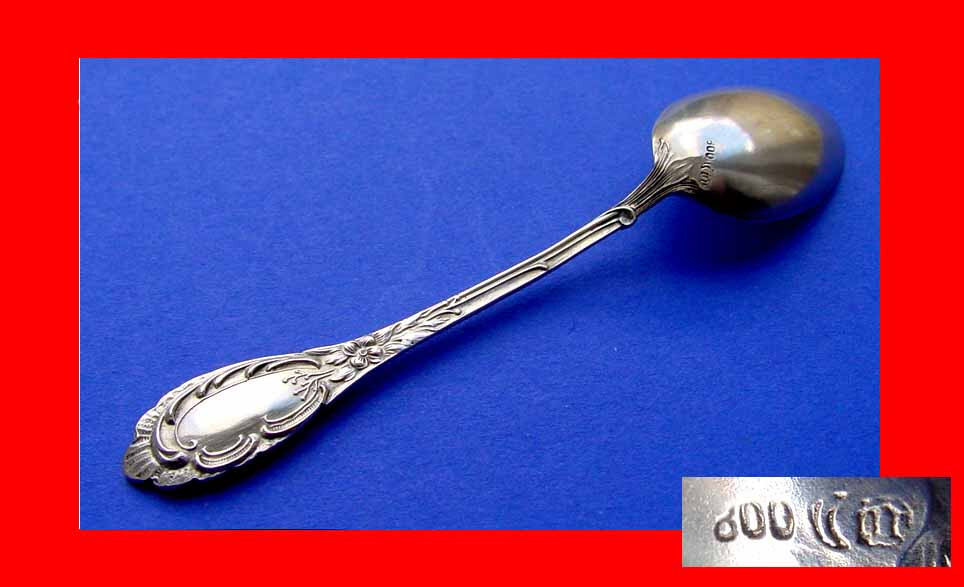 Beautiful Rococo Mocha Spoon Coffee Spoon 800 Silver A399