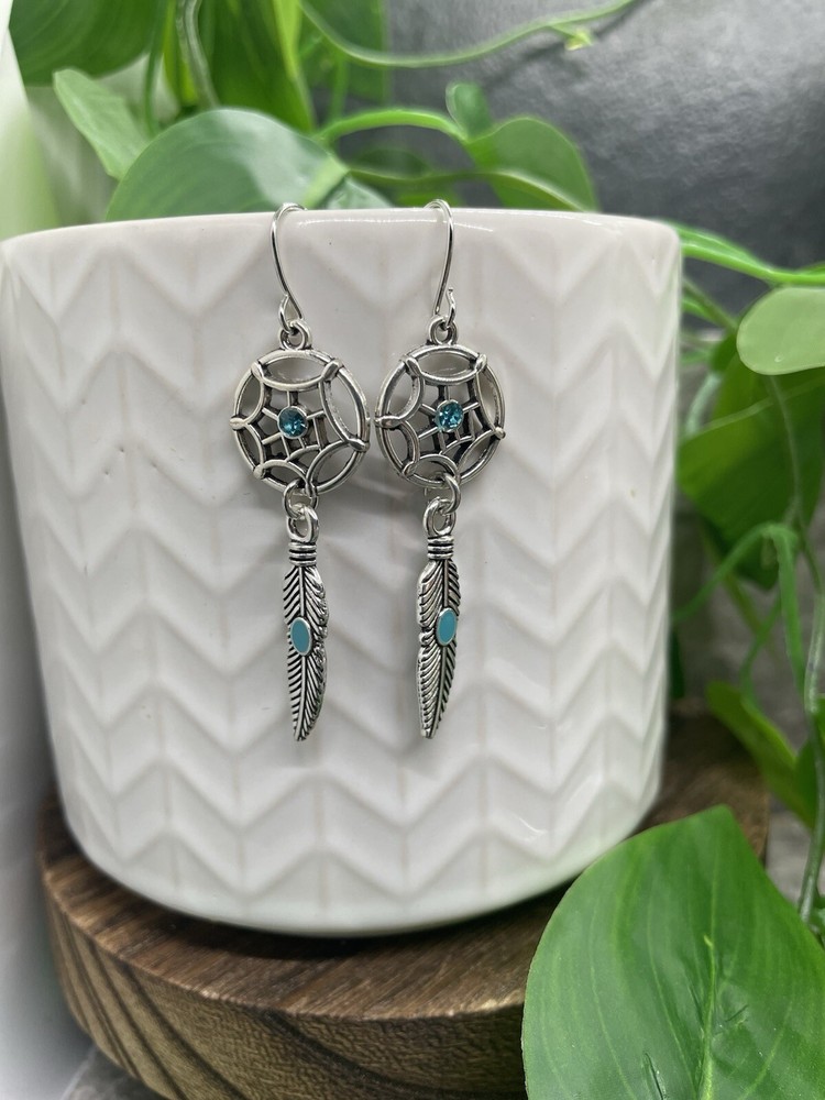 2.25” Silver-tone Retro Dangle Earring Set New Free Ship B4439