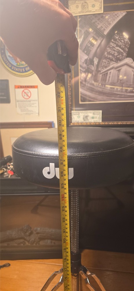 DW Drum Throne Stool Adjustable Height Round Seat Chrome Base Heavy Duty