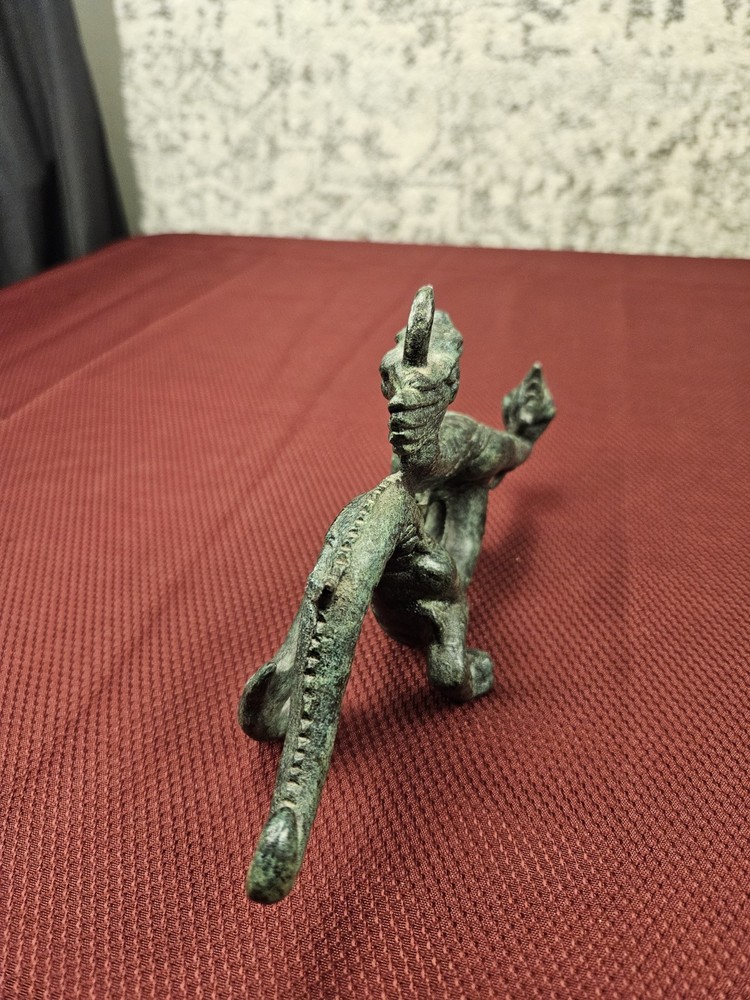Vtg Bronze Dragon 9x5"