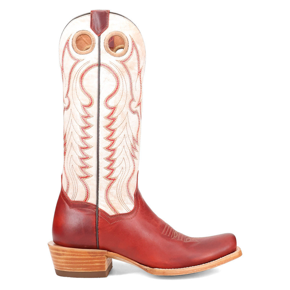 Dan Post Boots Adelaide Embroidered Square Toe Pull On Cowboy  Womens Off White,