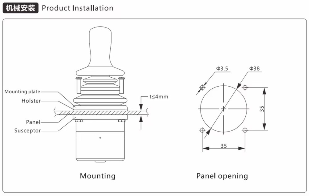 Remote Electric Video Control Equipment Industrial Controller Finger Joystick