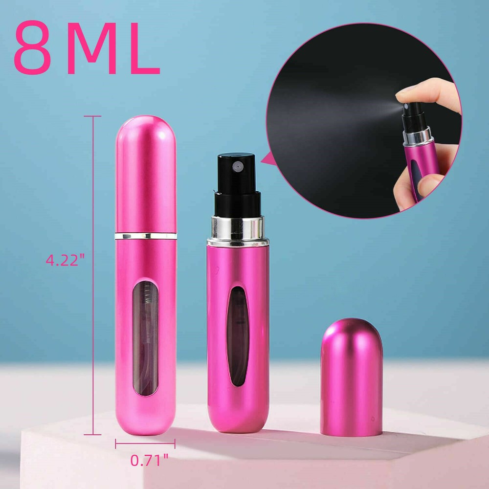 5/8ML Mini Refillable Perfume Atomizer Bottle Travel Portable Spray Pump Case US