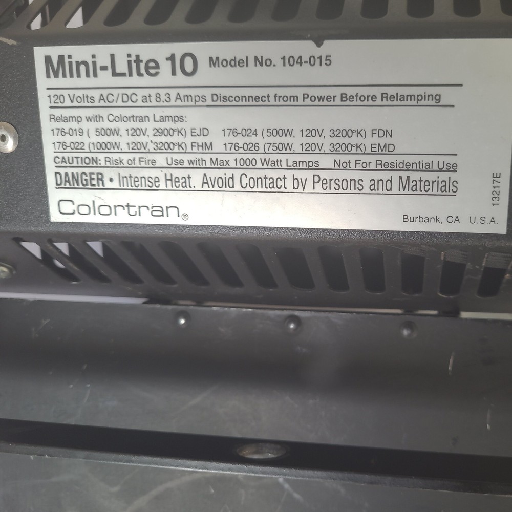 BERKEY COLORTRAN MINI-LITE 10 104-015