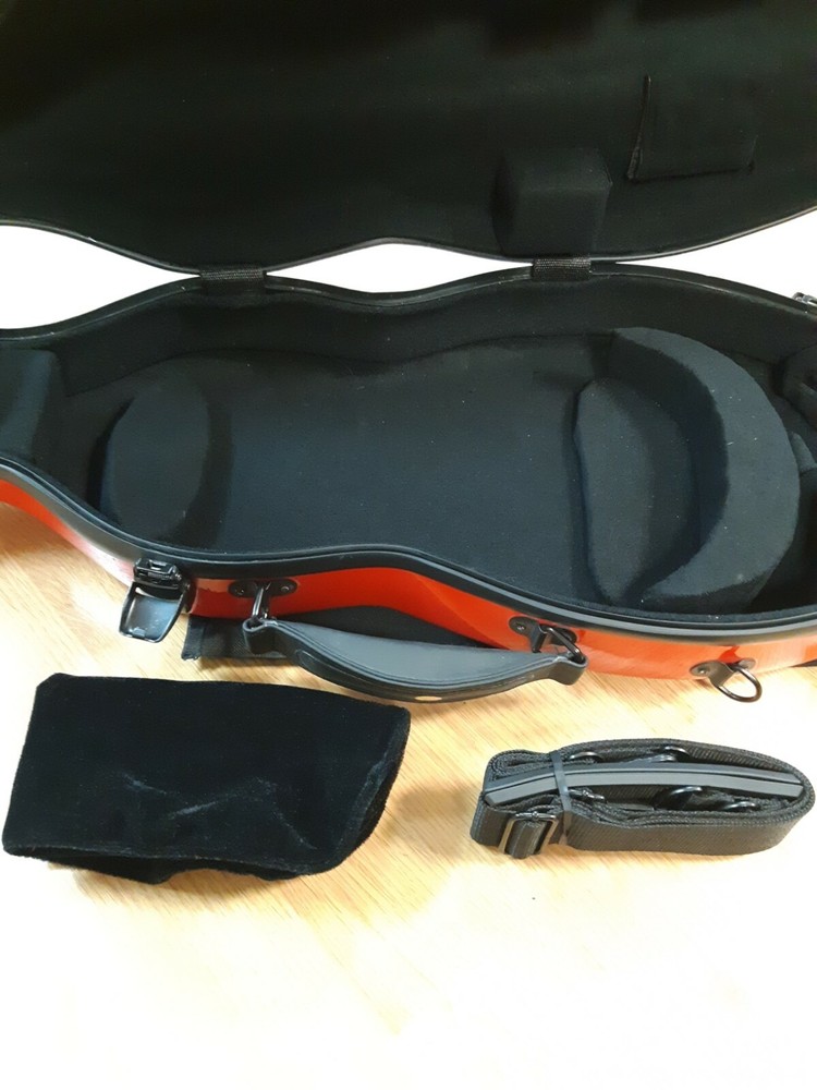 SALE*VIOLIN CASE (CELLO SHAPE) 4/4 BLUE-COMPOSITE SHELL-LIGHT-NO SCRATCH-PROTECT