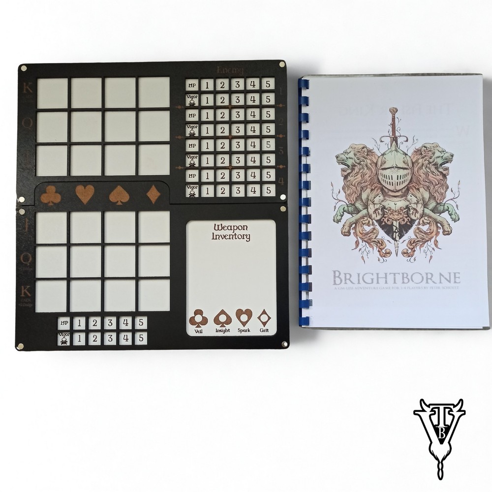 Brightborne Solo RPG Combat Tracker Player Board Organiser