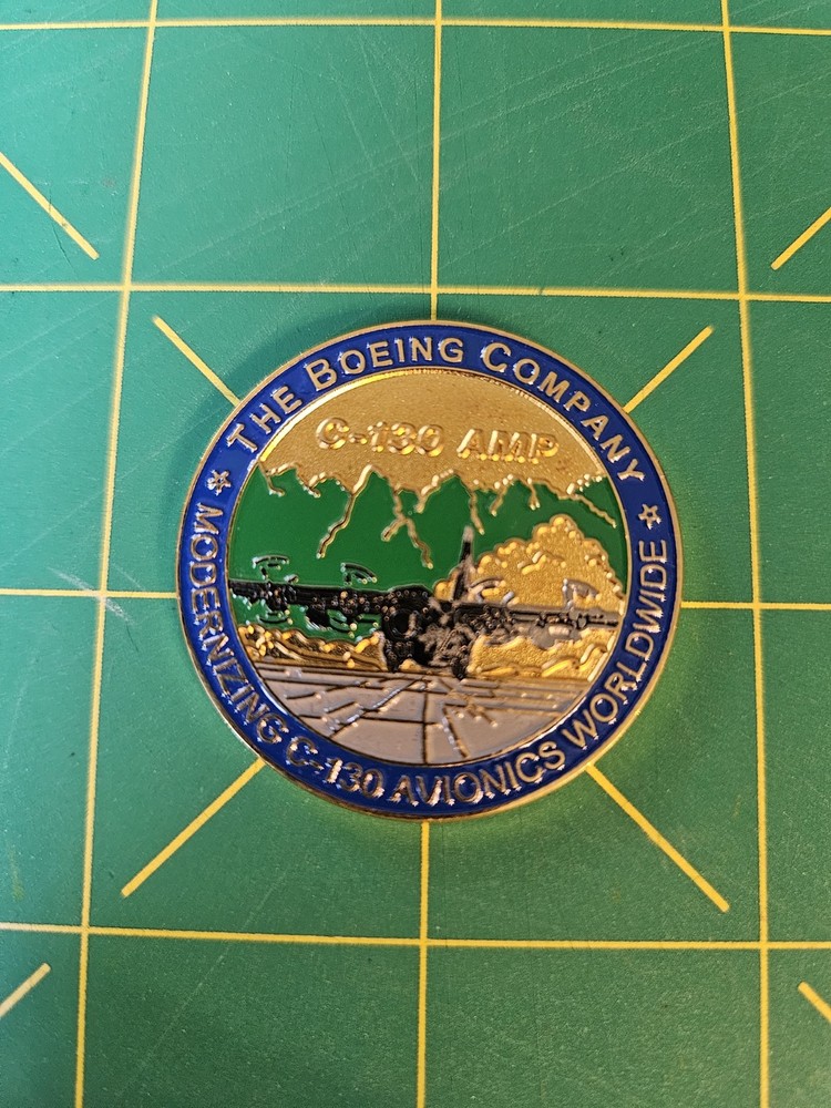 BOEING C-130 Avionics Modernization Program Challenge Coin USAF ANG Aircraft GE