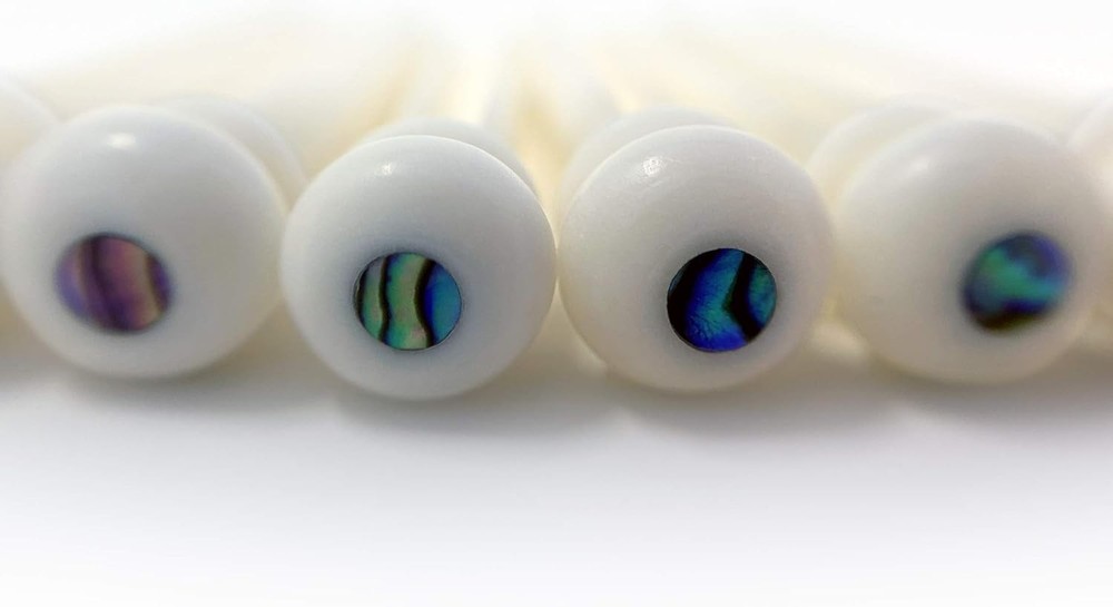 Slotted Pure Bone Bridge Pins with Abalone Dot Inlay for 6 & 12 String Acoust...
