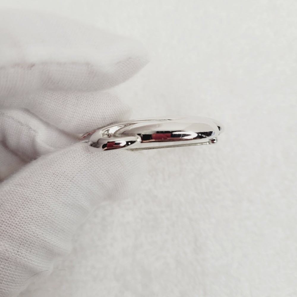 Vintage MONET Silvertone Swirl Brooch Simple Elegant Signed