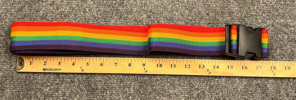Rainbow Colored Luggage Strap 2" Wide Expandable Adjustable