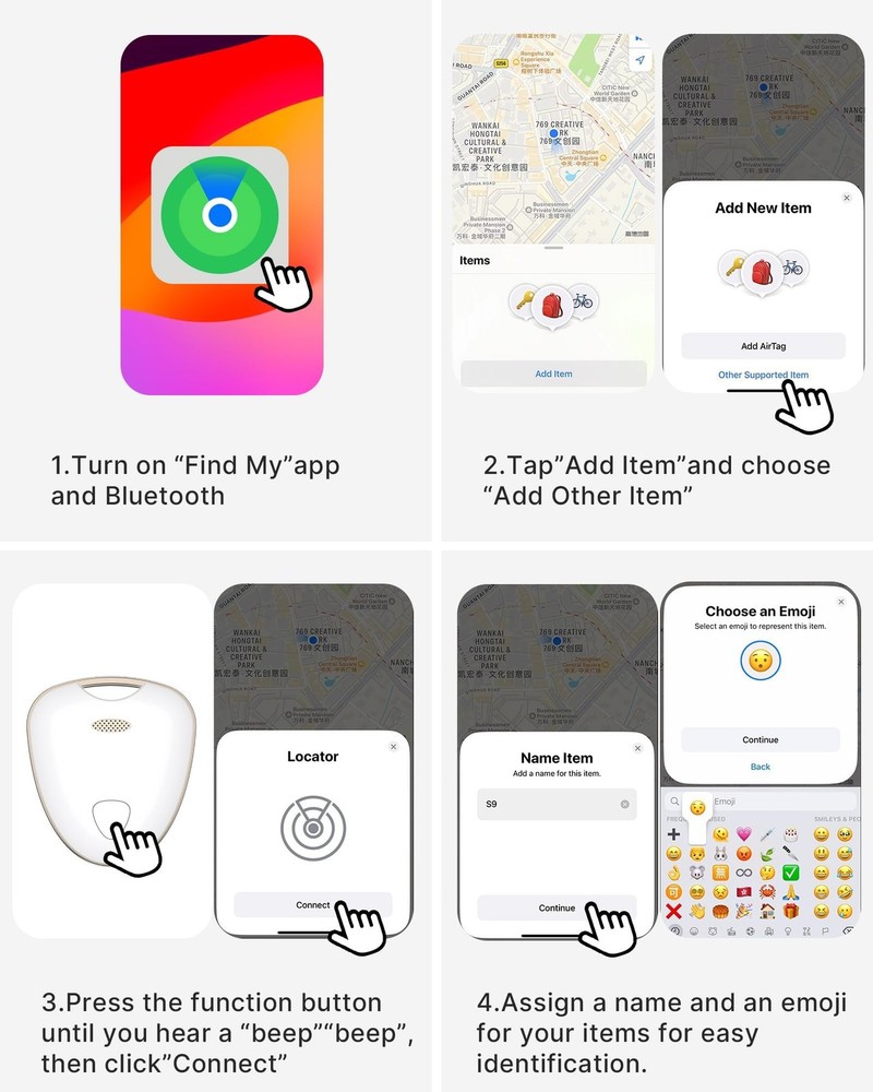 Air Tags 2 Pack Bluetooth Luggage Tracker Tags Compatible with Apple Find My ...
