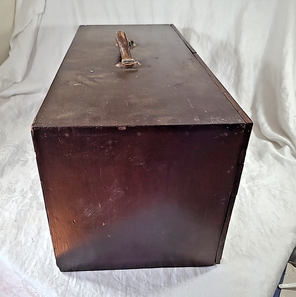 Vtg. Handmade 4 Drawer Machinists Chest Toolbox - Large