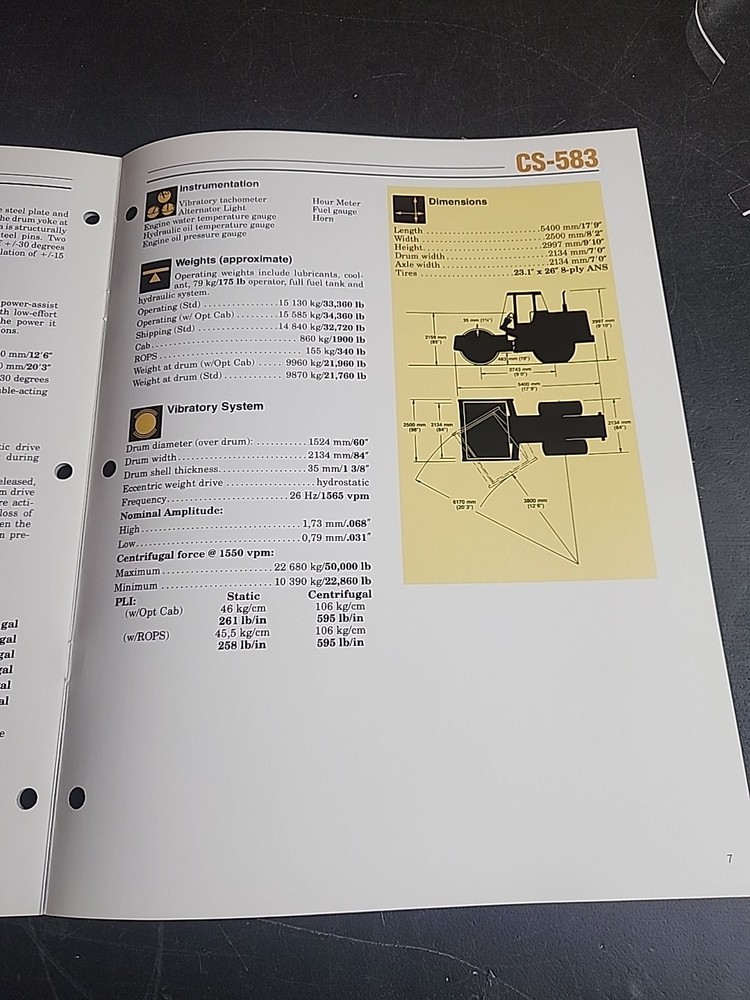 Caterpillar CS-583 Vibratory Soil Compactor Brochure