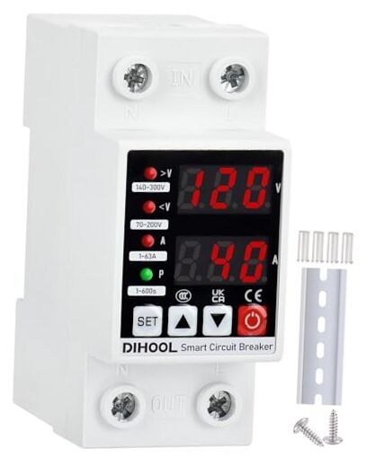 Adjustable Voltage Protector 110V 220V, Low/High Voltage Cutoff and