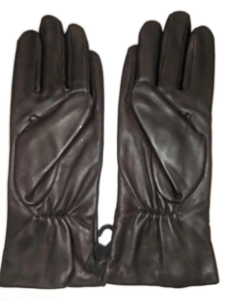 Women's Genuine Leather Gloves, Medium, Brown/Cognac