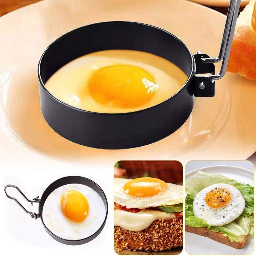 Multi-Functional Stainless Steel Egg Molds - 2 Pack for Easy Breakfast Creations